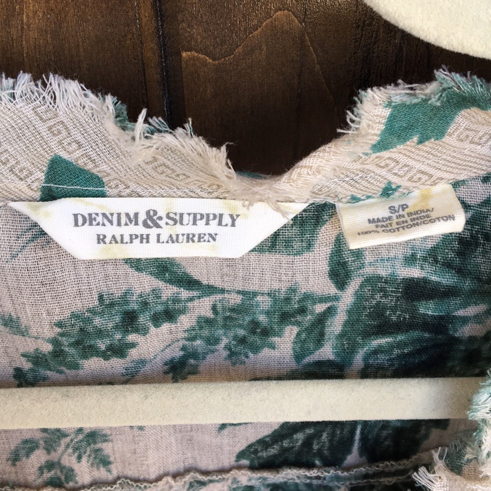 Denim & Supply Floral Ruffle Tie Front Blouse S M - Picture 5 of 8
